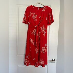 Floral Red Dress